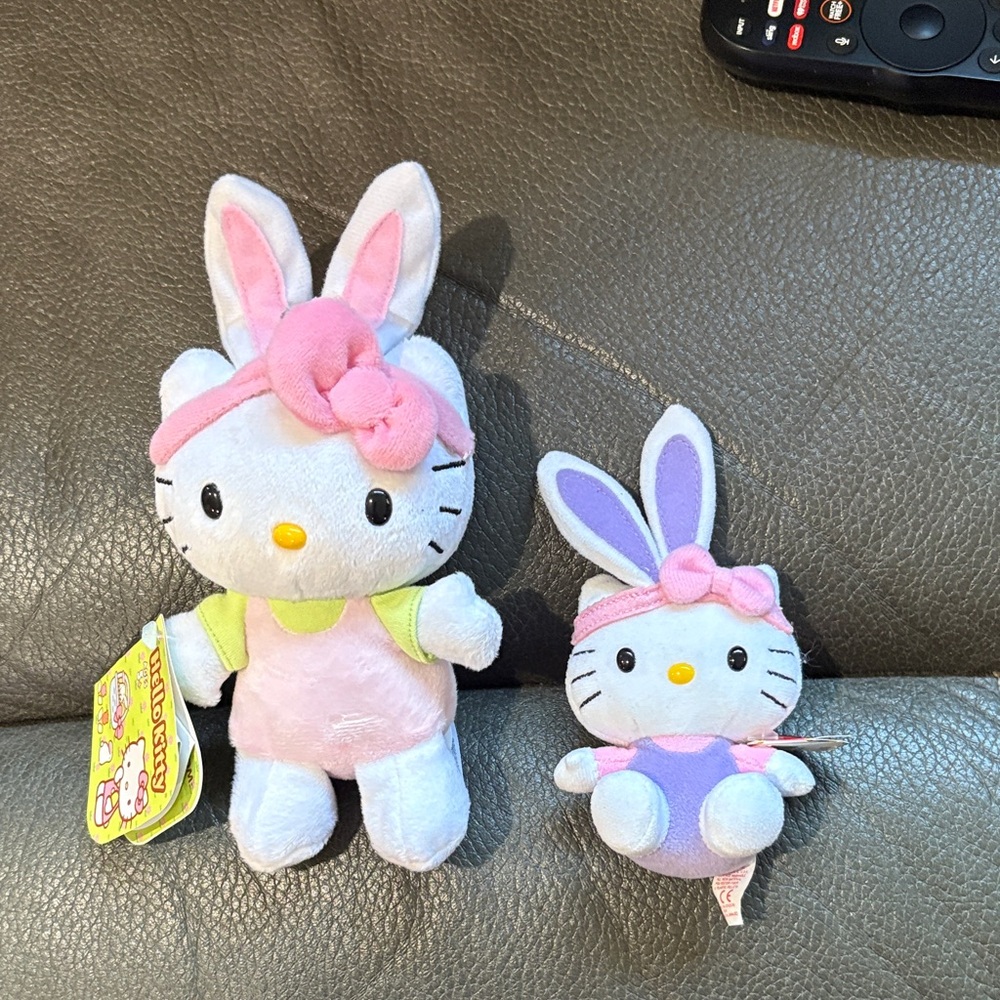 Hello kitty cute set of two bunny stuffed animals